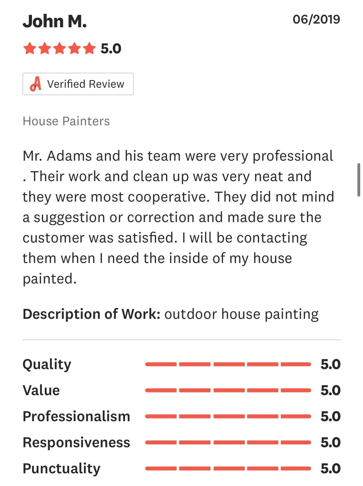 Commercial painting project